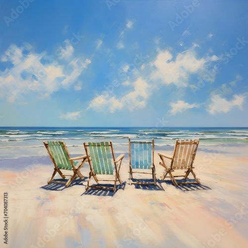 lounge chairs on the beach