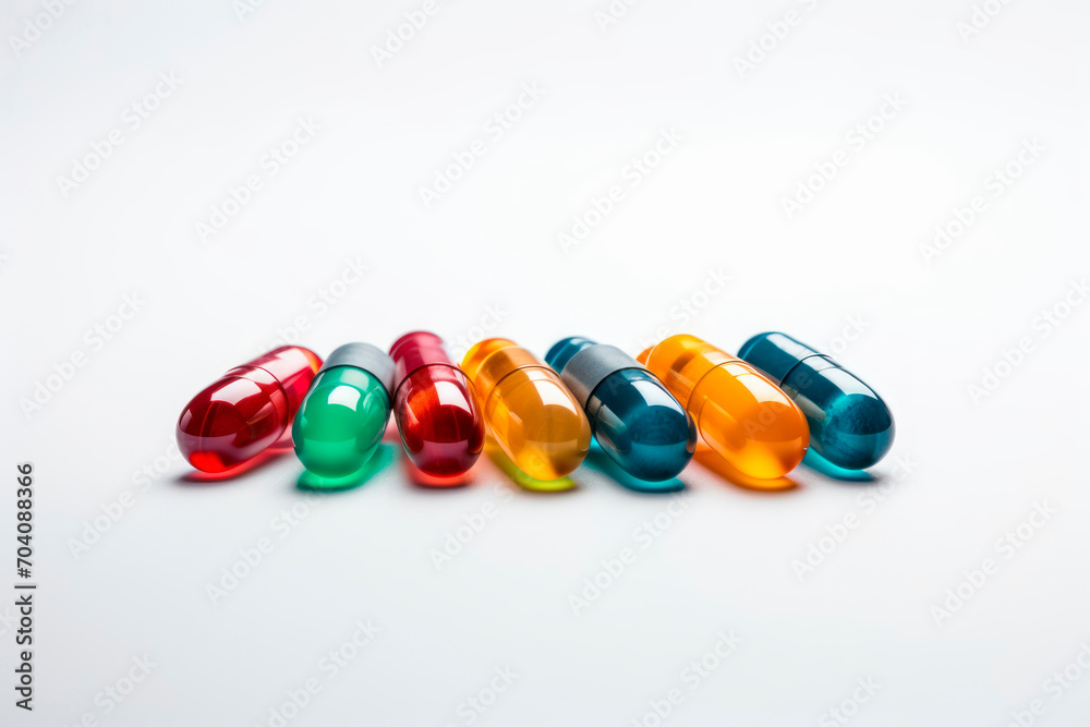 colorful pills on white background colorful pills on white background
