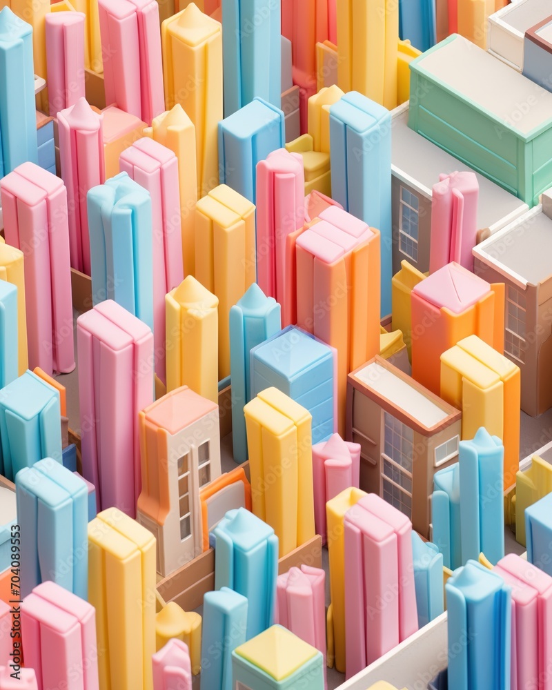 3D rendering of a colorful city 3D rendering of a colorful city