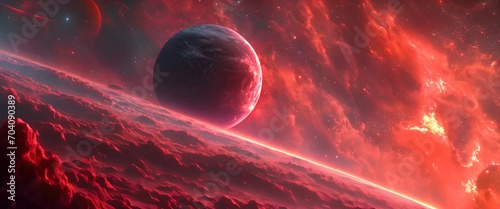 Orbiting planets illuminated by a red supergiant photo