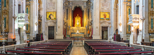 panoramic interior of the Basilica of the martires, church of the santissimo sacramento, Lisbon-estremadura-portugal.1-1-2024 photo