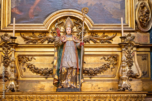 statue of sacred art in the interior of the Basilica of the martires, church of the santissimo sacramento, Lisbon-estremadura-portugal.1-1-2024 photo