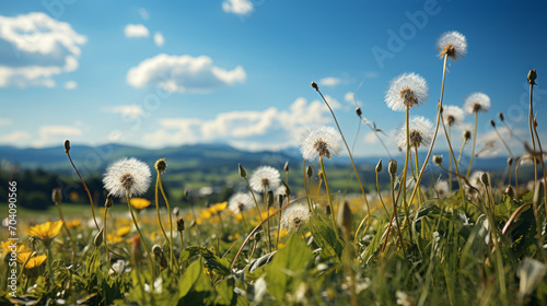 Whimsical Blooms: Captivating Flora in a Majestic Landscape, generative AI