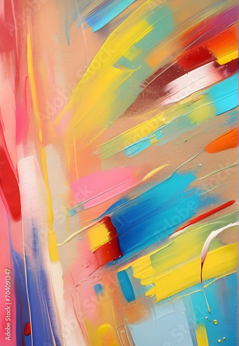 abstract background of acrylic paint on canvas multicolored paint brush strokes