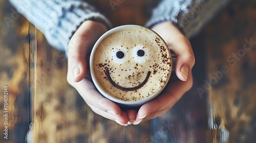 Monday Motivation Coffee Cup with Happy Face