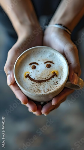 Monday Motivation Coffee Cup with Happy Face