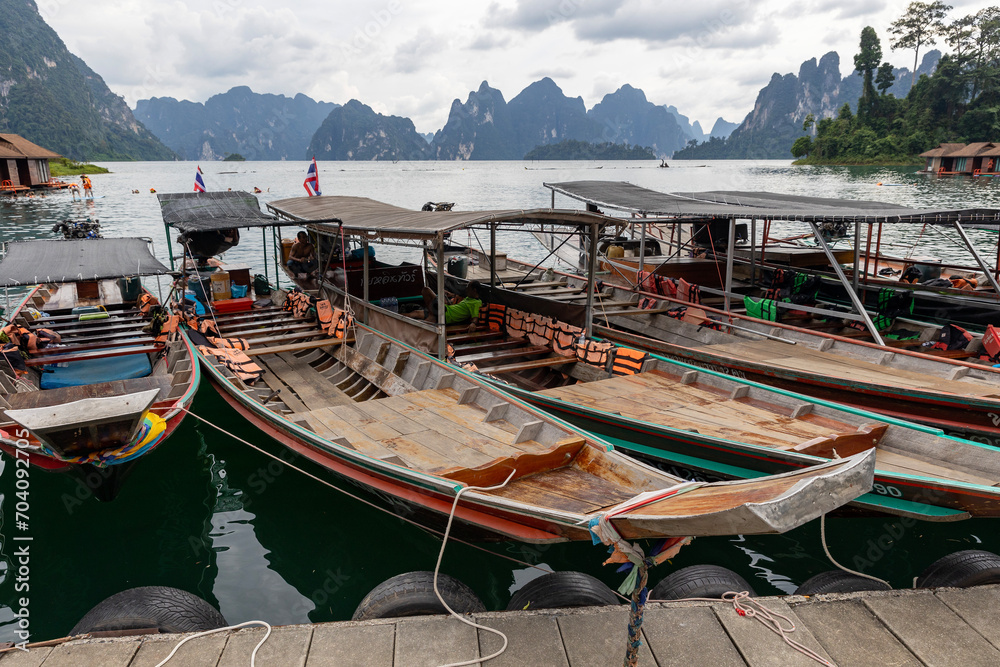 Thailand. Kao-Lak. Attractions of Cheow Lan Lake in Khao Sok National Park.