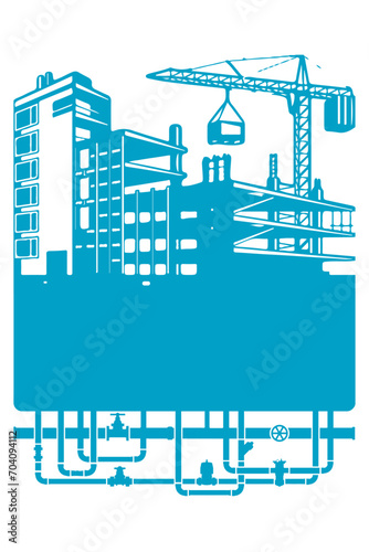 illustration of a building under construction