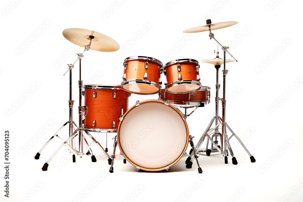 Professional Drum Set Isolated on White Background