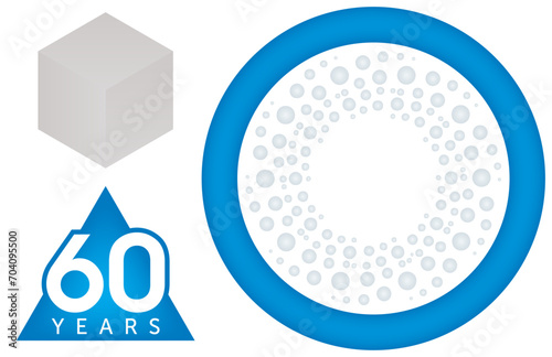 water drop icons - 60 years logo