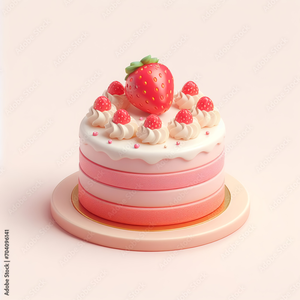 Valentine's Day Strawberry Cake_Birthday Cake Valentine's Day Strawberry Cake_Birthday Cake