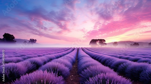 Majestic lavender fields in Provence at summer, France. © neirfy