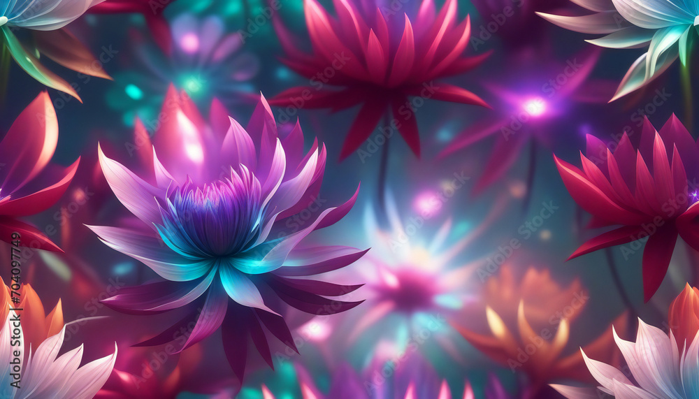 Ai generated background with astral flowers Ai generated background with astral flowers