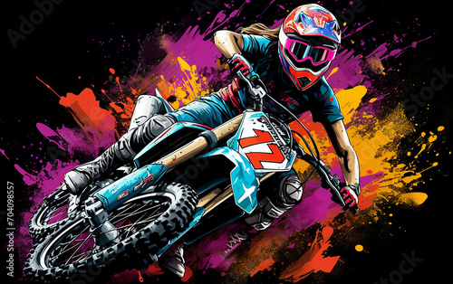 motocross designer colorido chamativo  photo