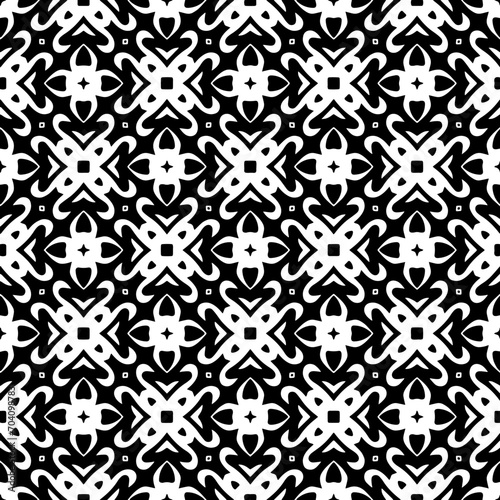 Monochrome pattern, Abstract texture for fabric print, card, table cloth, furniture, banner, cover, invitation, decoration, wrapping.seamless repeating pattern.Black and white color.