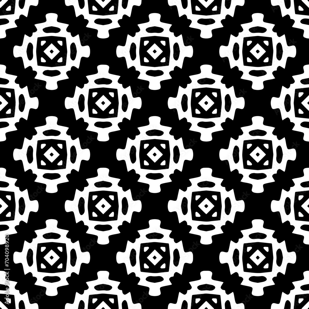 Monochrome pattern, Abstract texture for fabric print, card, table cloth, furniture, banner, cover, invitation, decoration, wrapping.seamless repeating pattern.Black and white color.