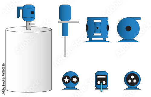 set of industrial pumps