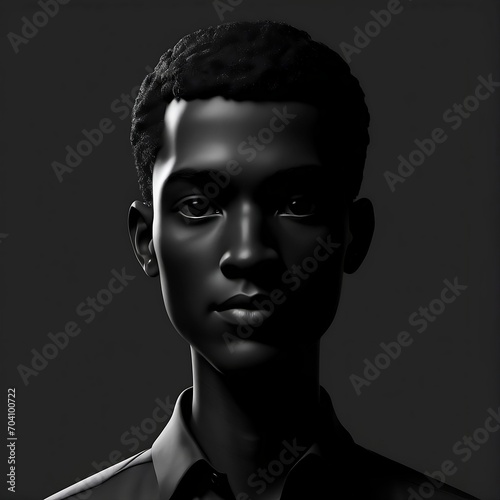 blank man avatar portrait. profile picture vector. default image black avatar. Generative AI photo