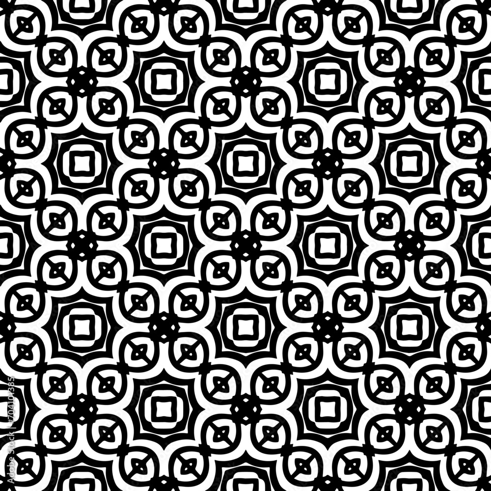 Monochrome pattern, Abstract texture for fabric print, card, table cloth, furniture, banner, cover, invitation, decoration, wrapping.seamless repeating pattern.Black and white color.