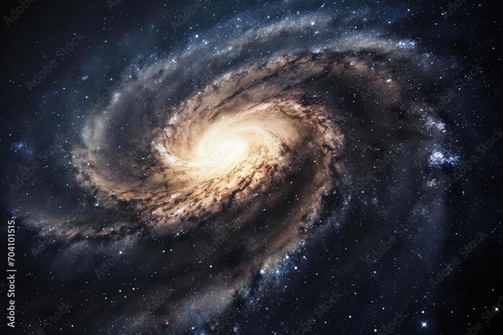 A hyperrealistic image of the milky way galaxy seen from the edge Showcasing its spiral arms