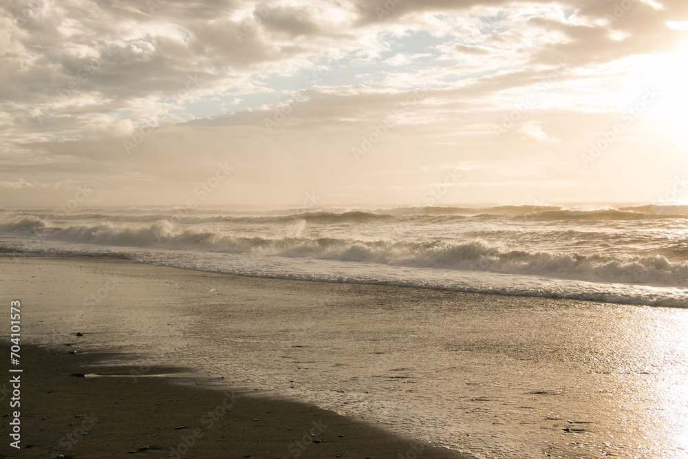 Obraz premium Waves at sunset - Westcoast of New Zealand - 08