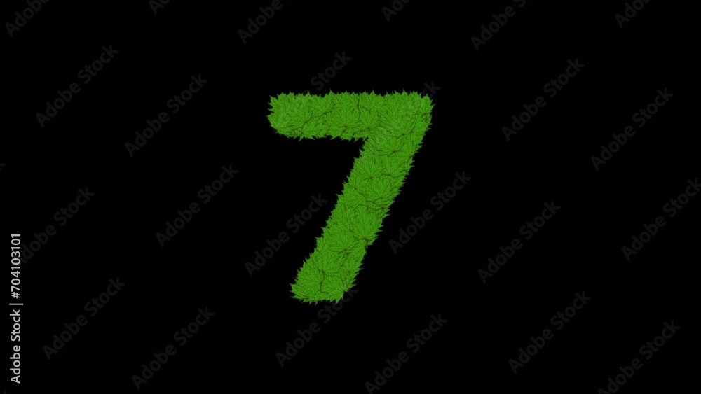 10 Seconds Countdown Animation From Ten To Zero: Green Leaves Particle Effect 10 Seconds Countdown Animation From Ten To Zero: Green Leaves Particle Effect