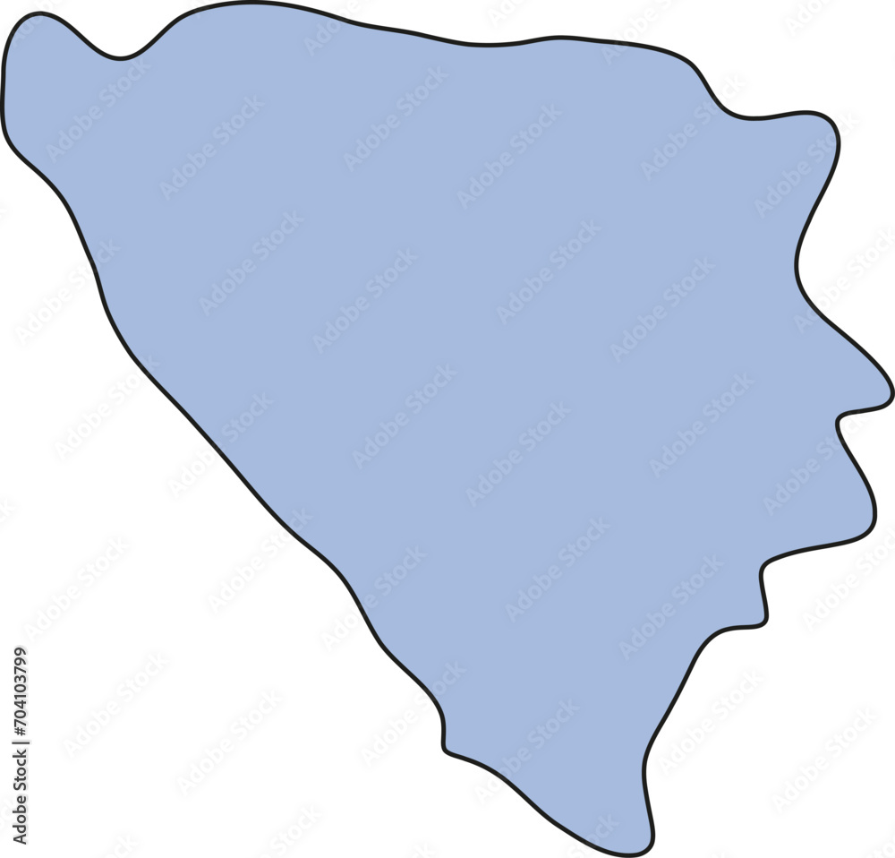 Map of Bosnia and Herzegovina. Country map silhouette vector illustration Map of Bosnia and Herzegovina. Country map silhouette vector illustration