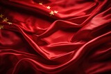 Red China flag with five gold stars