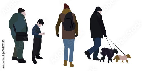 2D image for use as an entourage. Vector flat city infographics.