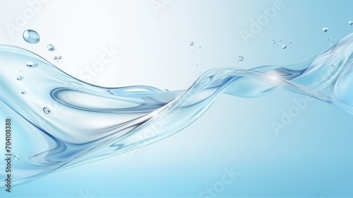 blue background of water This composition creates an atmosphere that is visually appealing. It offers a fresh and calm backdrop for beauty-related promotions, ideal for beauty and skincare advertising