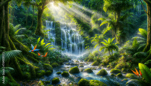 Tropical Paradise Waterfall