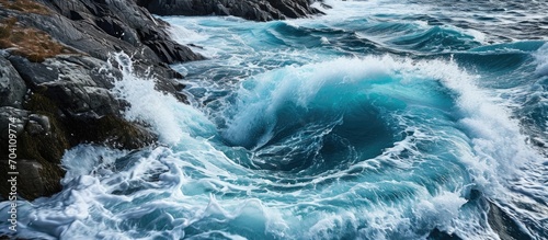 Strong tidal currents in Saltstraumen, Nordland, Norway, create whirlpools.