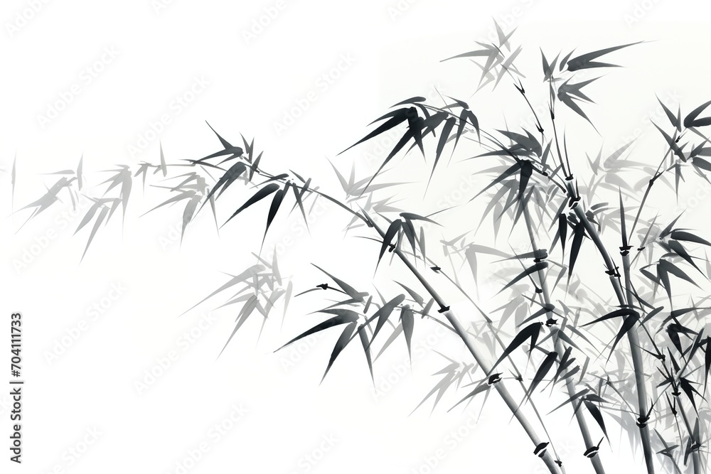 Obraz premium Black and white bamboo painting