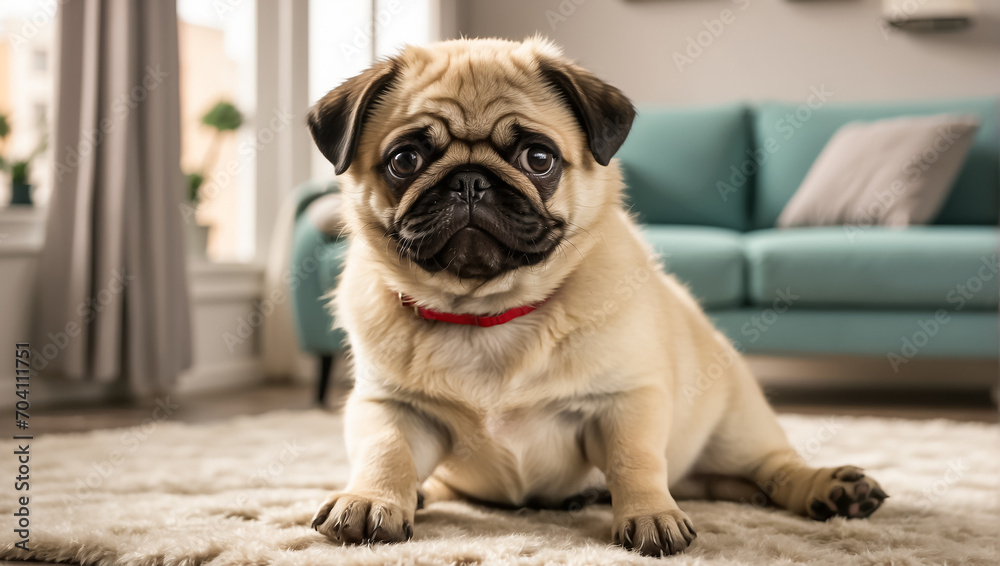 Obraz premium Cute puppy in the house