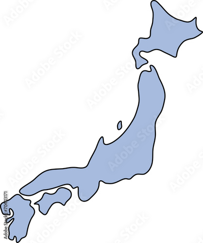 Map of Japan. Country map silhouette vector illustration