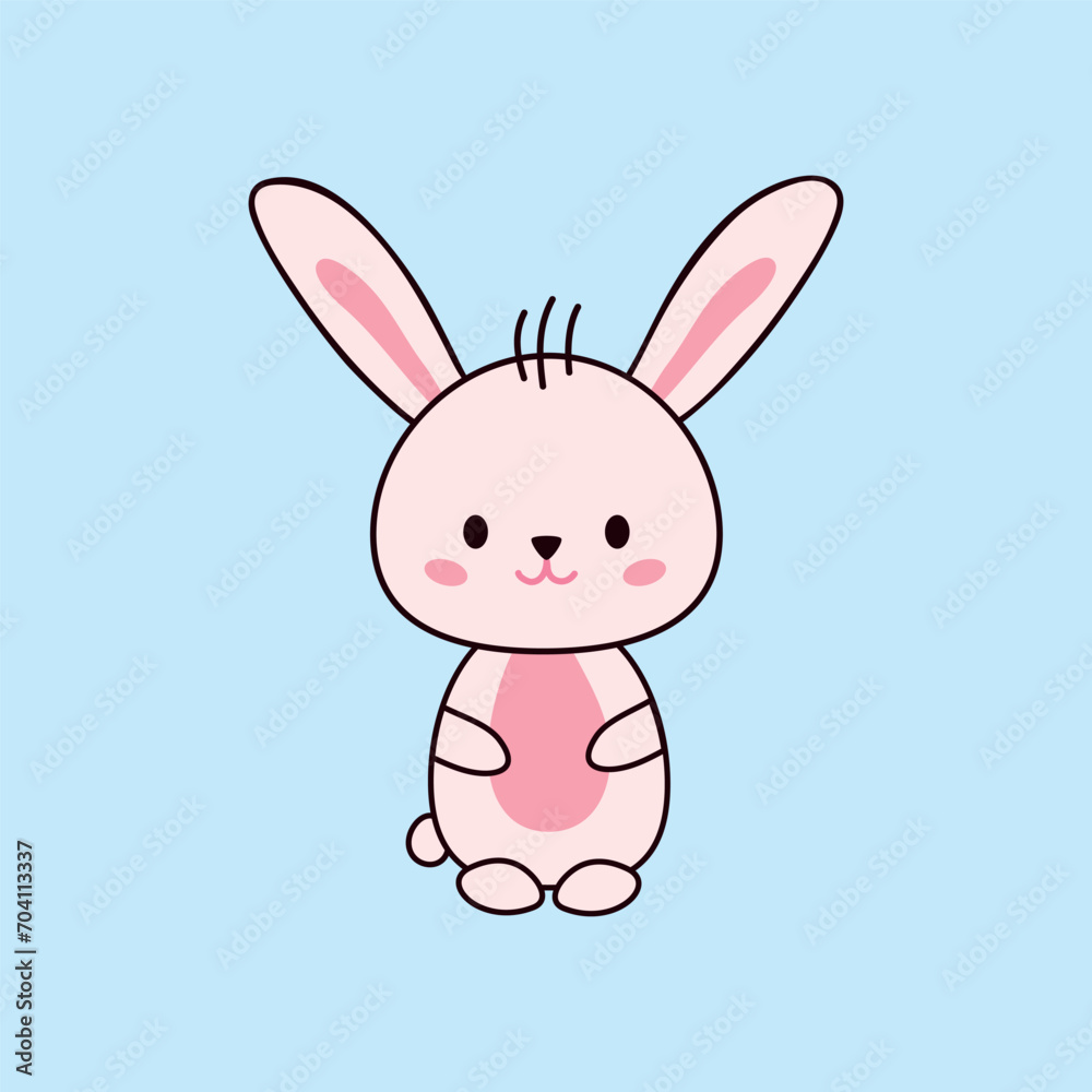 Pink bunny cute print. Sweet baby shower card. Hare fashion child vector. Cool and lovely rabbit illustration for nursery t-shirt, kids apparel, invitation, simple Scandinavian child design, vector Pink bunny cute print. Sweet baby shower card. Hare fashion child vector. Cool and lovely rabbit illustration for nursery t-shirt, kids apparel, invitation, simple Scandinavian child design, vector