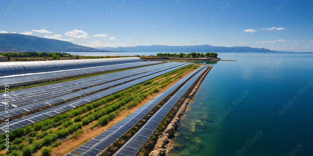 Solar power station on the seashore