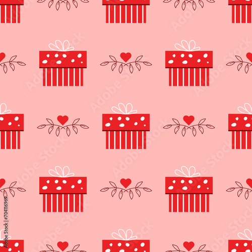 Seamless pattern with envelopes and hearts for Valentine's Day.