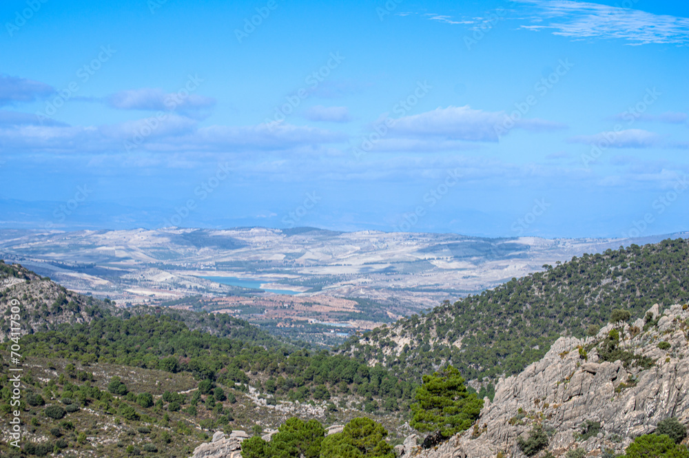 Fototapeta premium Hiking trail to Lucero peak, Natural Mountains park of Tejeda, Almijara and Alhama