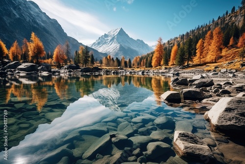 Stunning Autumn Mountain Lake Landscape