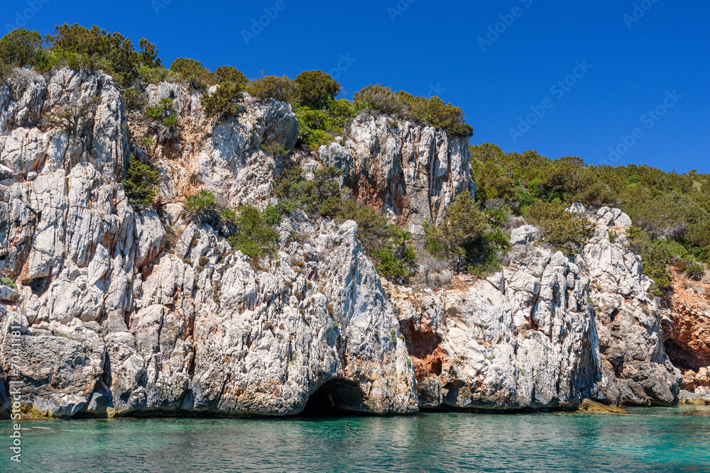 Rocky coastline in the promontory of Capo Caccia in northwest Sardinia, near Alghero