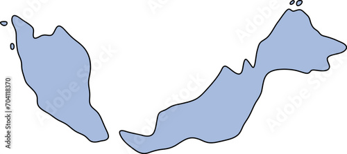 Map of Malaysia. Country map silhouette vector illustration