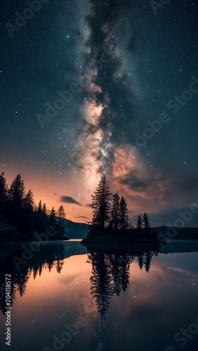The Milky Way’s Reflection in Tranquil Waters