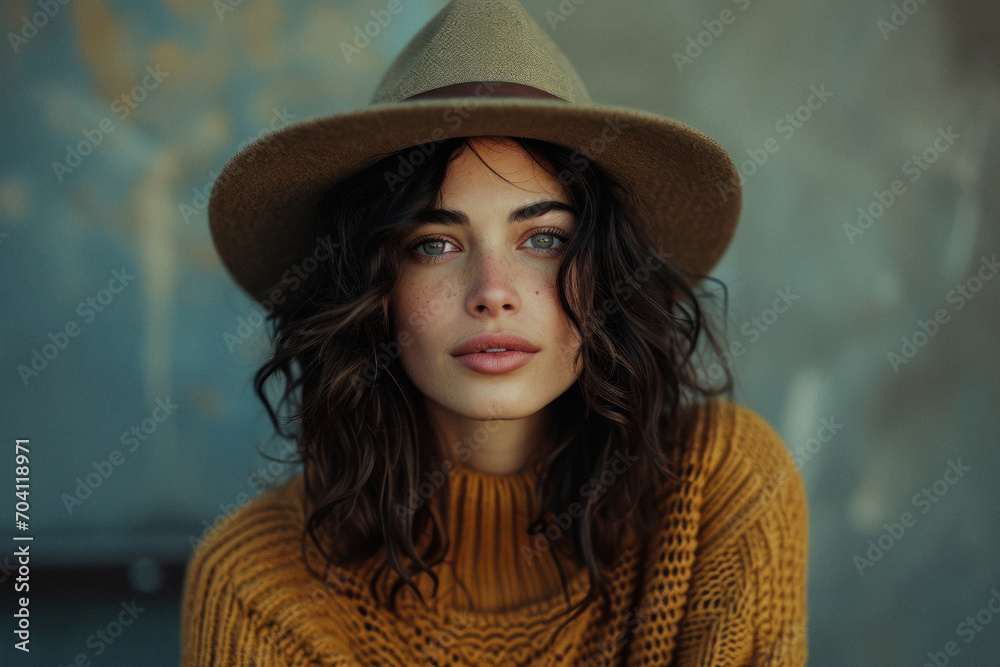 Portrait of woman in with hat