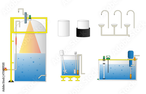 set of Industrial Tanks