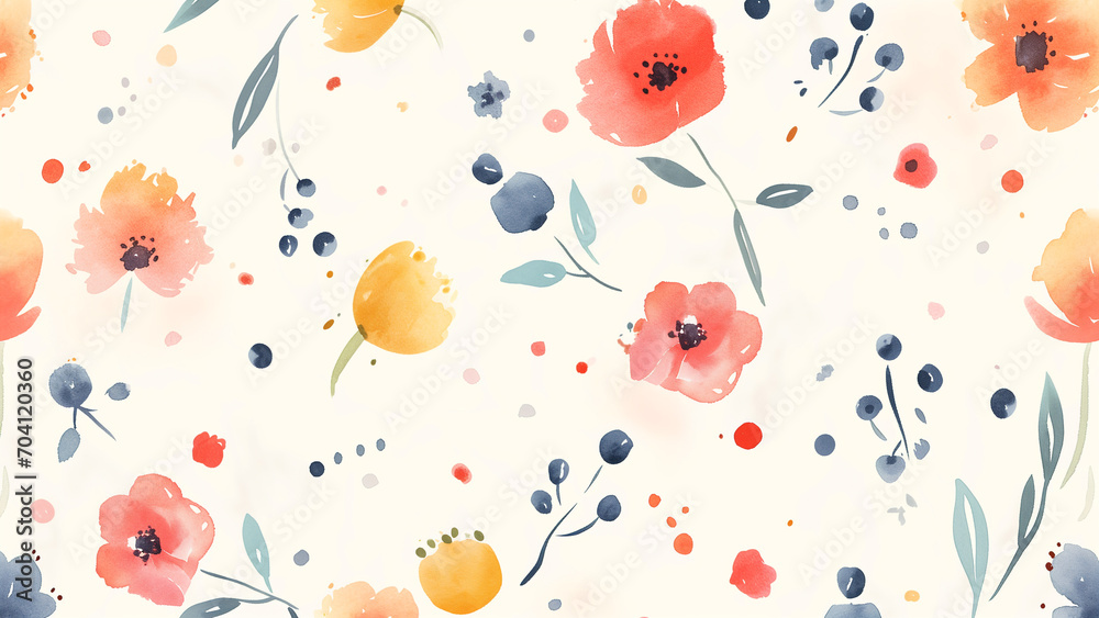Artistic Flower on Watercolor Wallpaper Artistic Flower on Watercolor Wallpaper