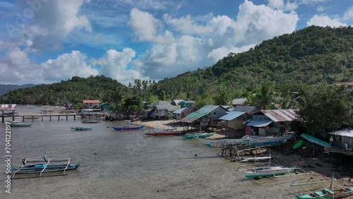 Wallpaper Mural Locals' Shacks On A Tropical Beach, Aerial View Philippines Torontodigital.ca