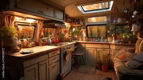 Cozy Kitchen in a Camper Van