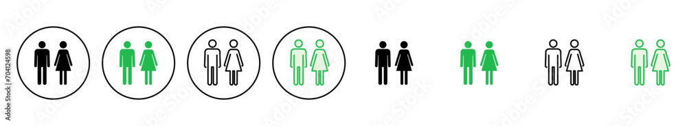 Man and woman icon set. male and female symbol Man and woman icon set. male and female symbol