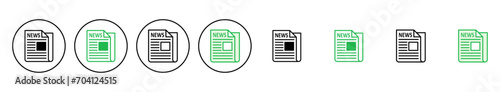Newspaper icon set. news paper vector sign